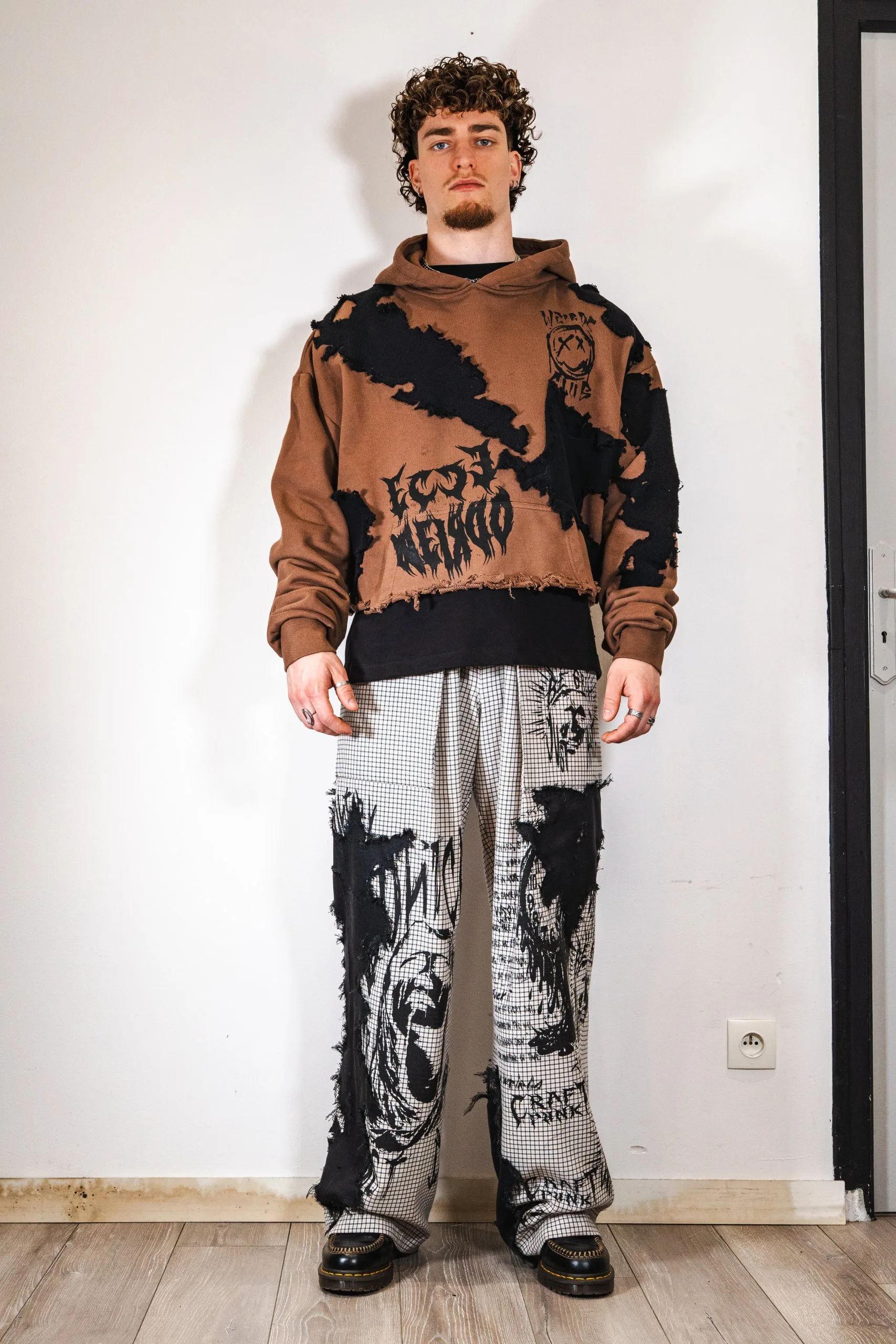 HOODIE CROP MARRON, 100 % coton bio, ecce OPNI