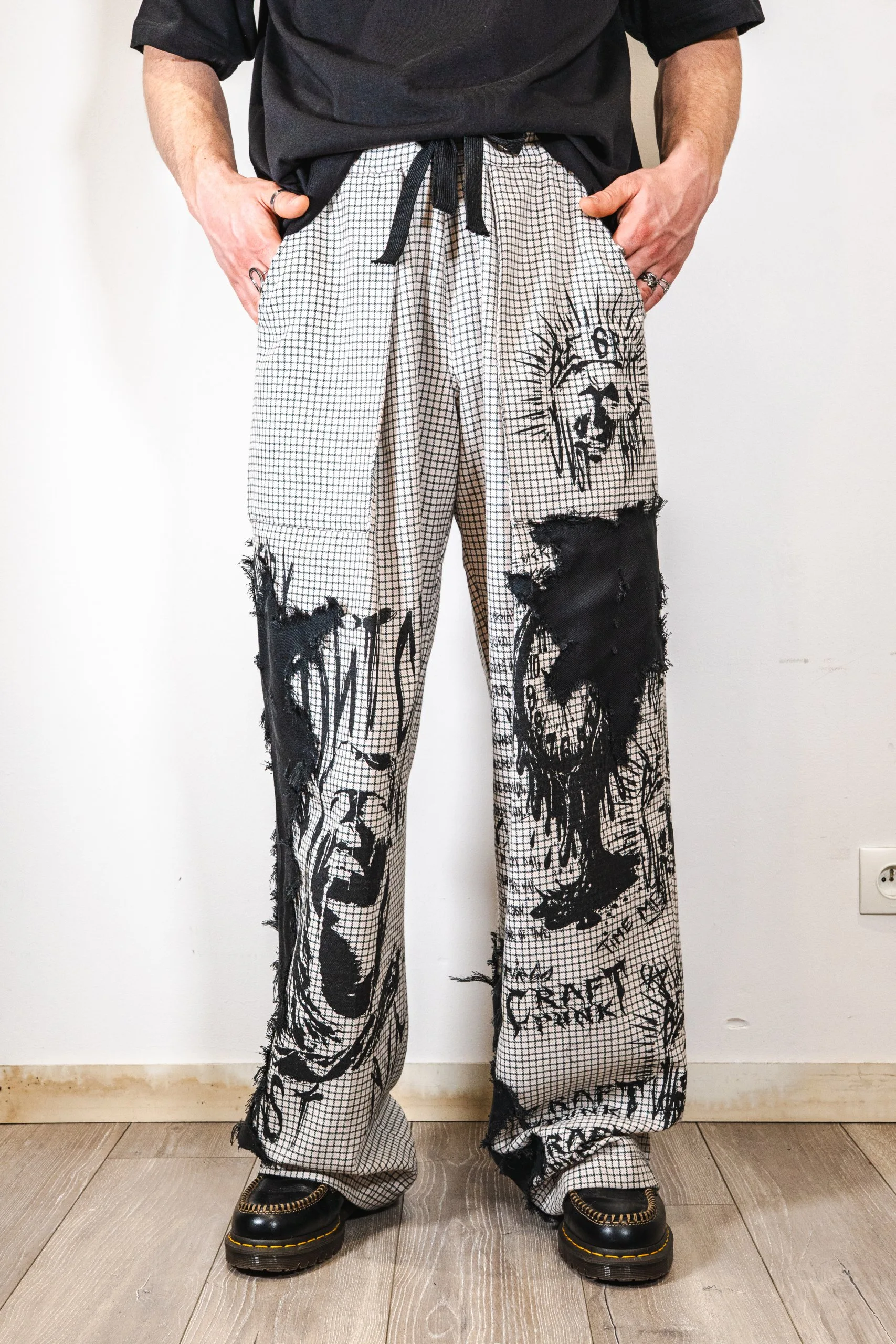 HIGHSCRATCH PANT, Tissus à carreaux en laine vierge, ecce OPNI