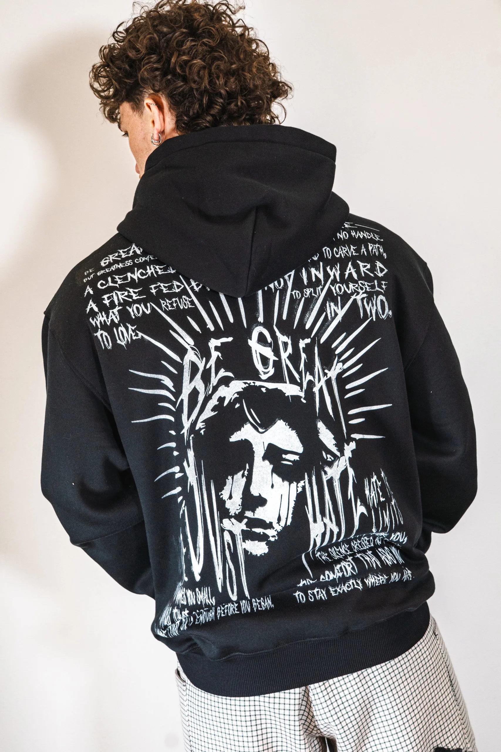 Hoodie BE GREAT noir imprimé, série limitée à 5 exemplaires, ecce OPNI
