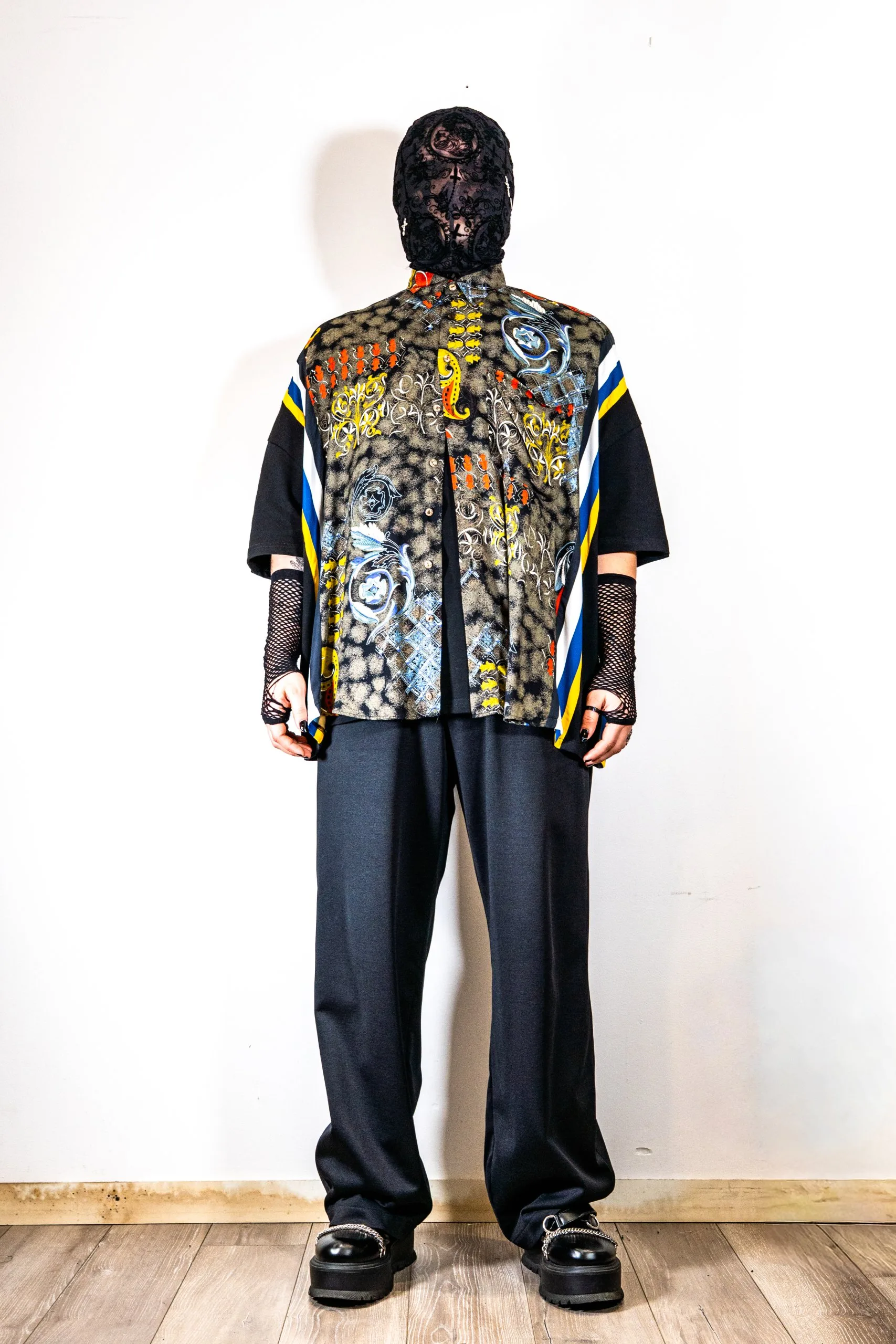 Chemise CONGLO SHIRT imprimée, vêtement upcyclé unisexe ecce OPNI