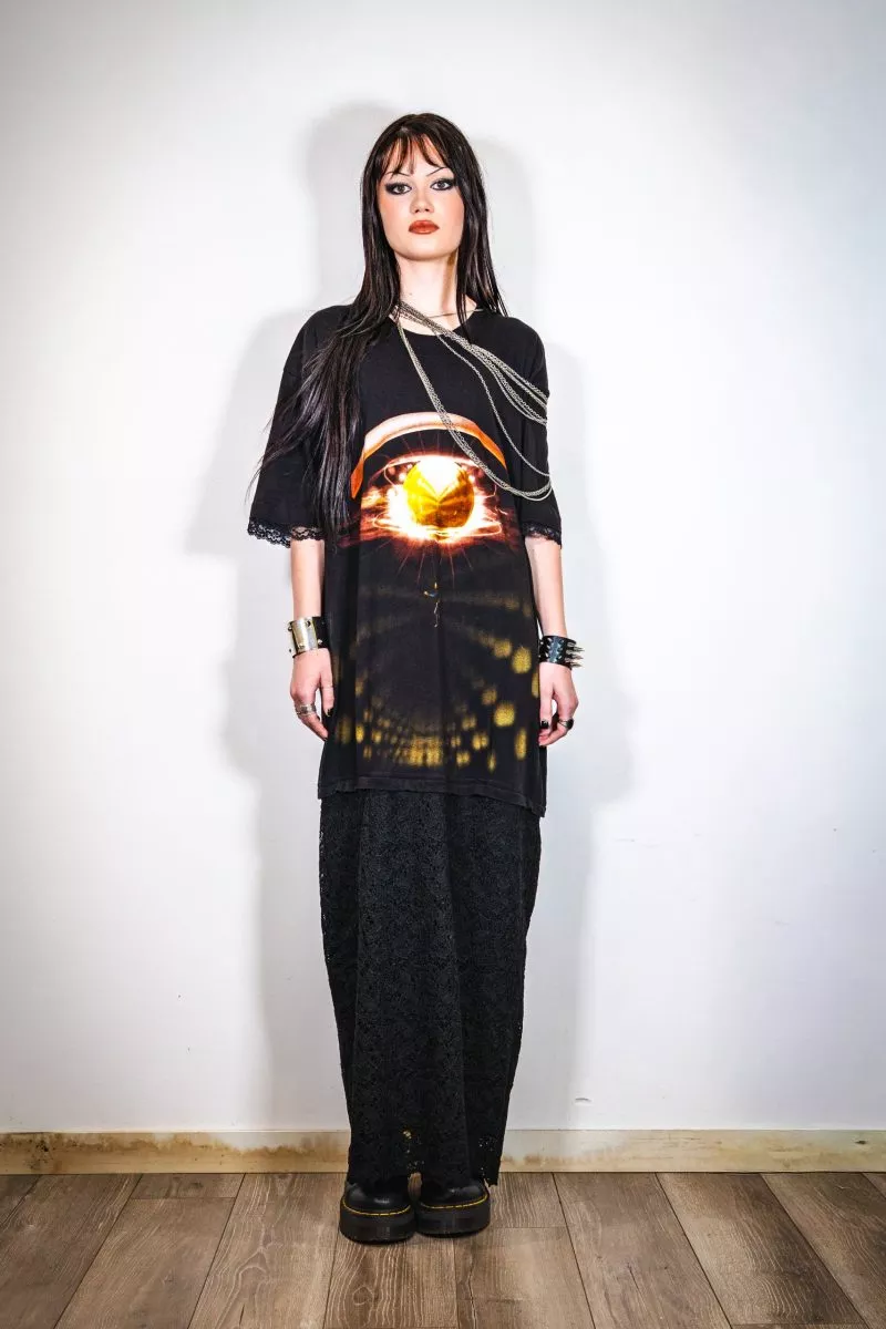 Robe DELIRIUM oversize taille M, vêtement unisexe upcyclé ecce OPNI
