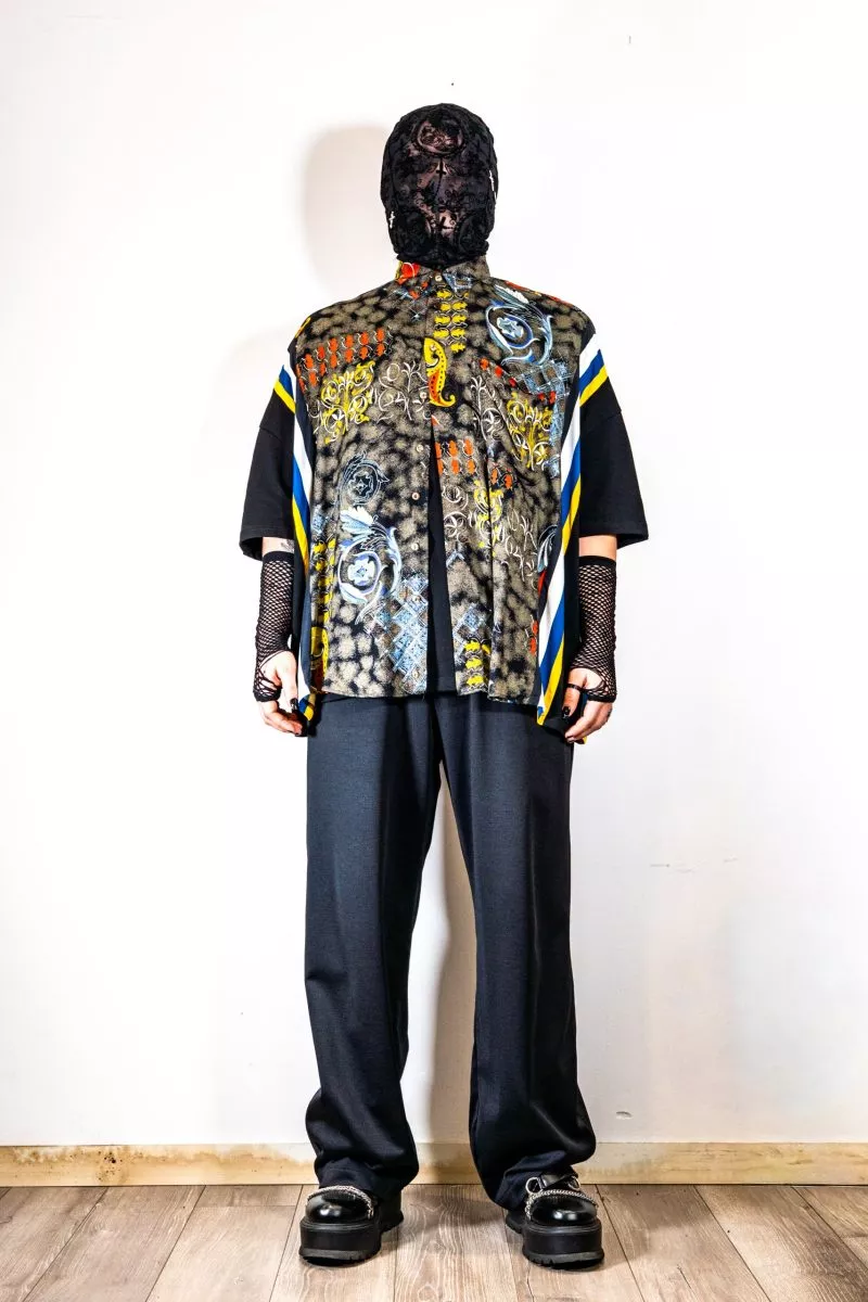 Chemise CONGLO SHIRT imprimée, vêtement upcyclé unisexe ecce OPNI